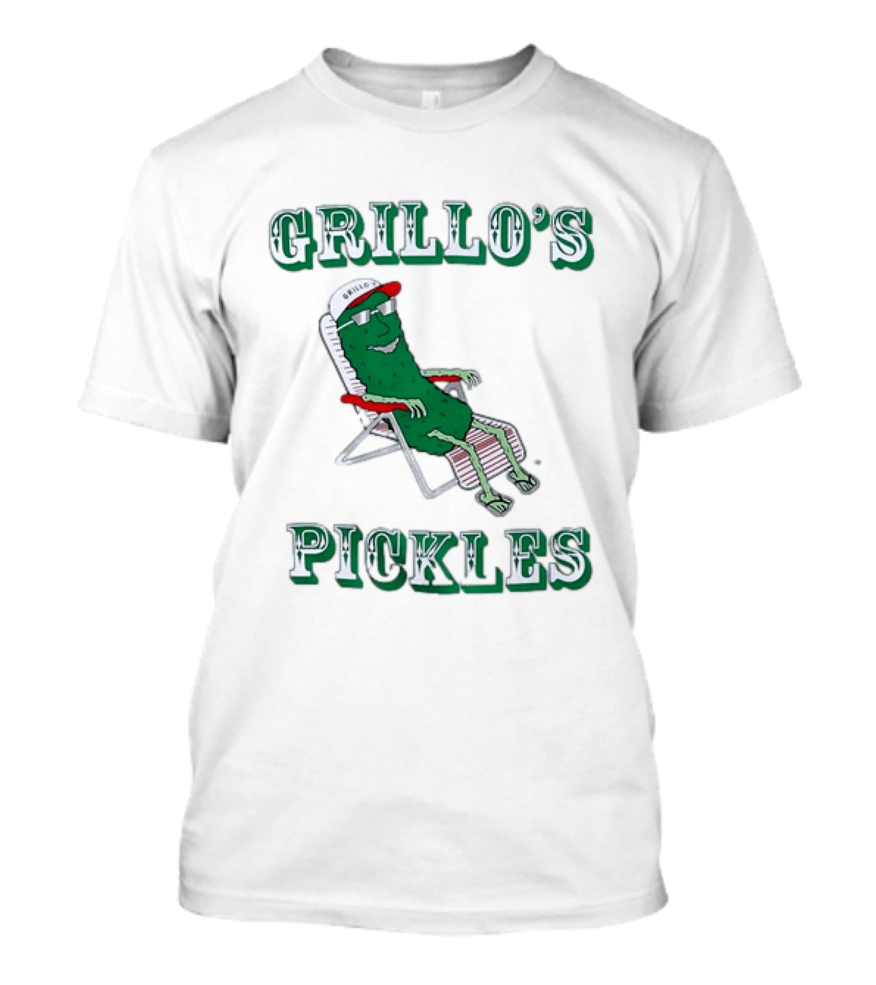 Grillo's Pickles Chill Pickle Relaxing In Chair T-Shirt