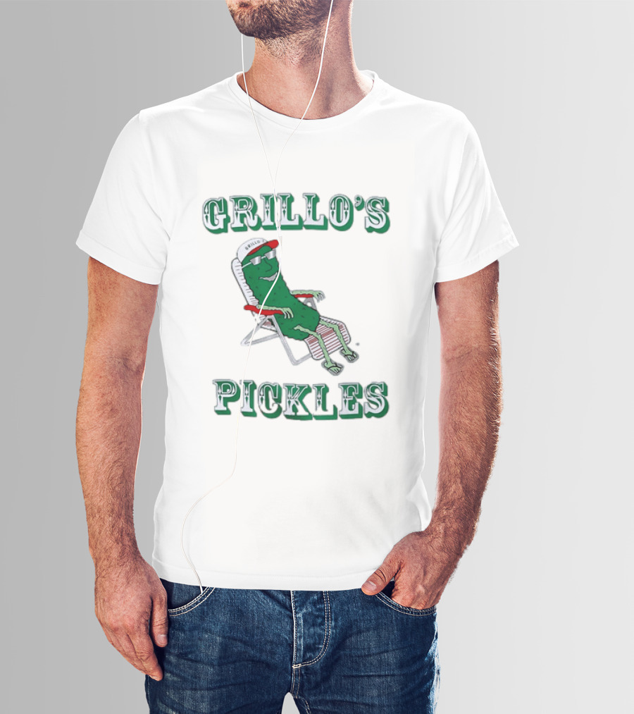 Grillo's Pickles Chill Pickle Relaxing In Chair T-Shirt