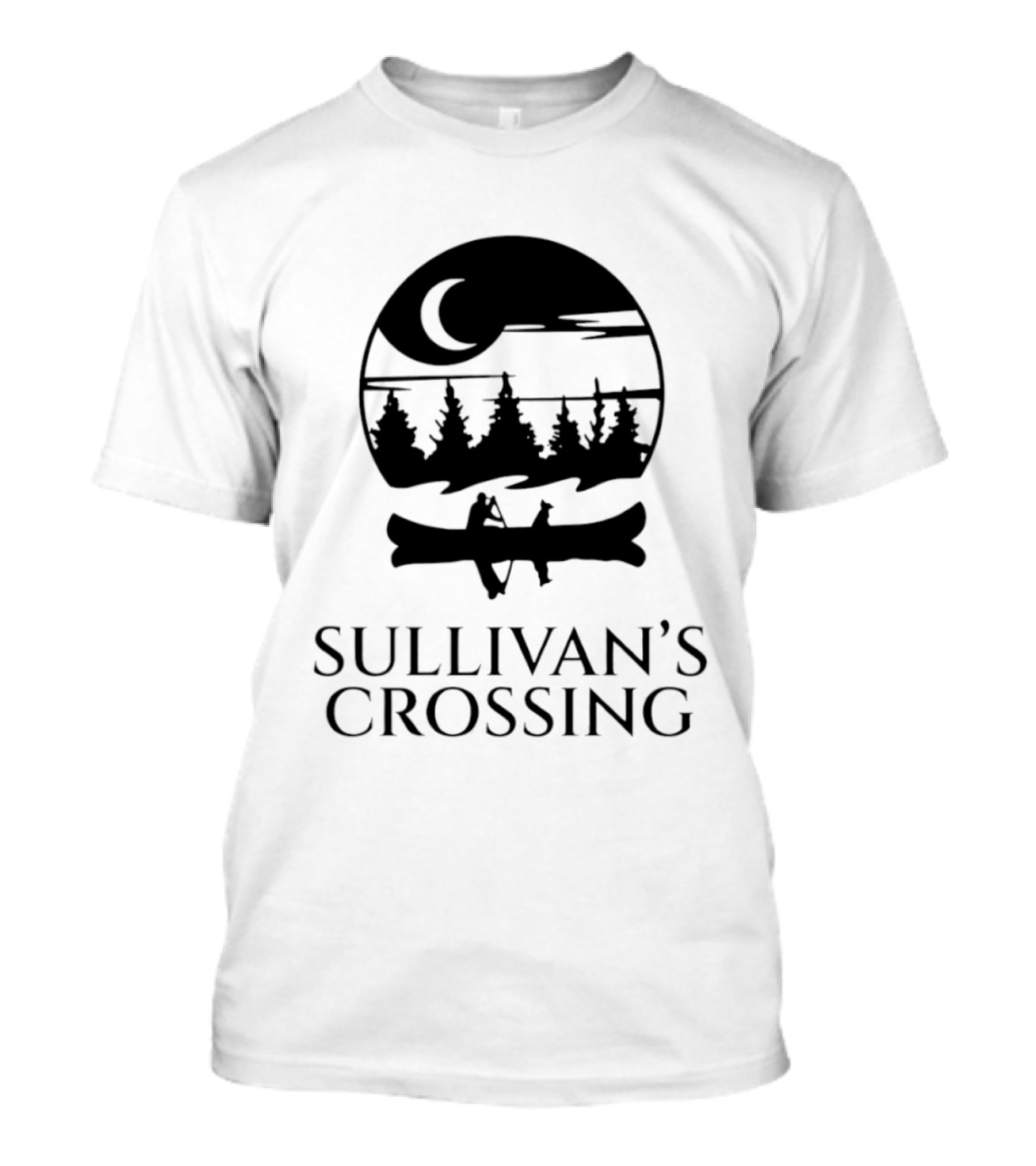 Sullivan's Crossing Canoe Moon Scene Nature Adventure T-Shirt
