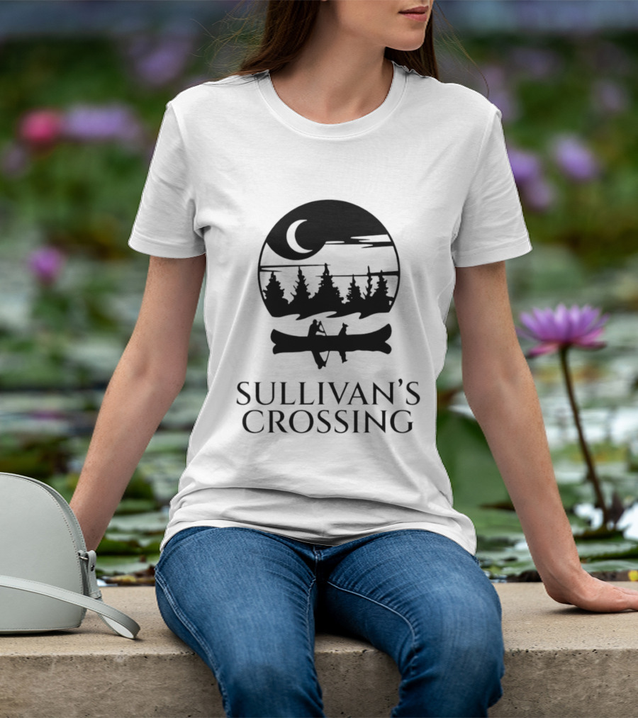 Sullivan's Crossing Canoe Moon Scene Nature Adventure T-Shirt