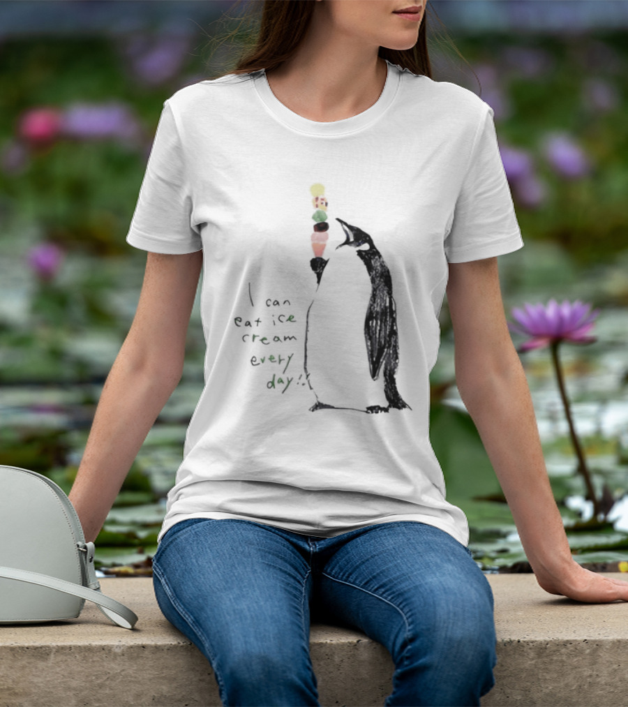 Penguin Eating Ice Cream I Can Eat Ice Cream Every Day T-Shirt