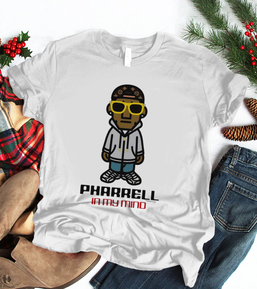 Pharrell In My Mind Cartoon Style Yellow Glasses T-Shirt