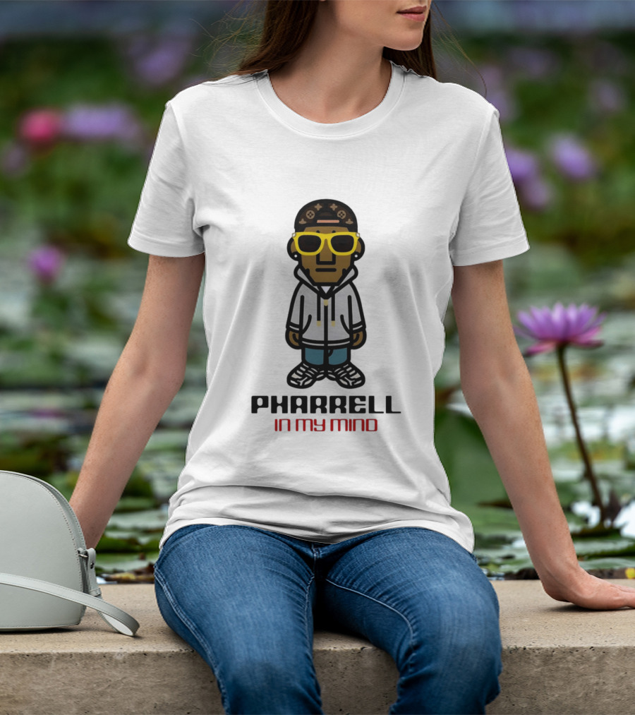 Pharrell In My Mind Cartoon Style Yellow Glasses T-Shirt