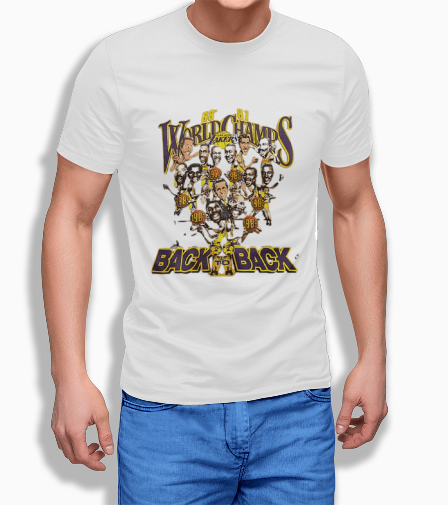 88 89 Lakers World Champs Back To Back T-Shirt