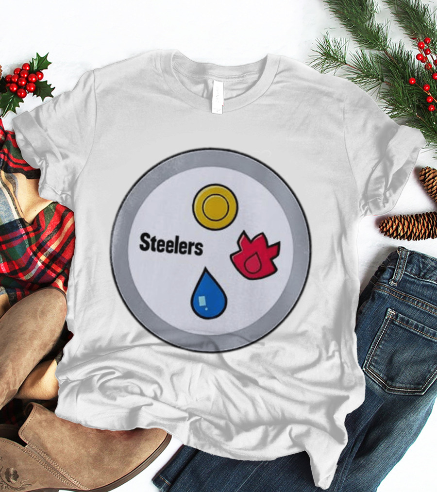 Pittsburgh Steelers Pokemon 30th Anniversary Steelers Water Fire Psychic T-Shirt