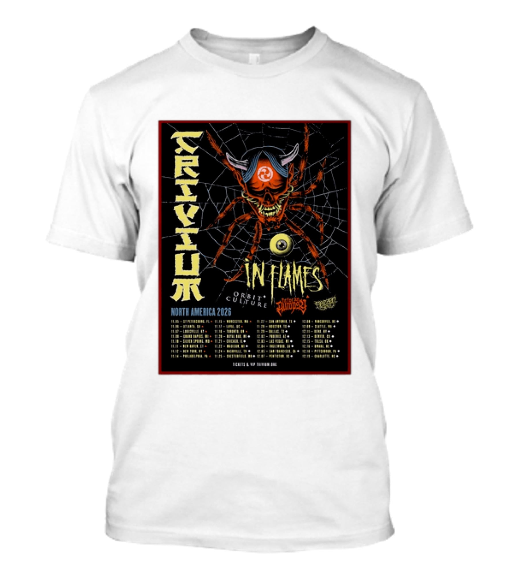 Trivium In Flames Orbit Culture Fit For An Autopsy North America 2026 Tour Dates And Locations T-Shirt