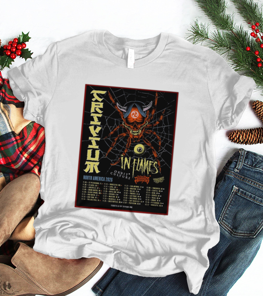 Trivium In Flames Orbit Culture Fit For An Autopsy North America 2026 Tour Dates And Locations T-Shirt