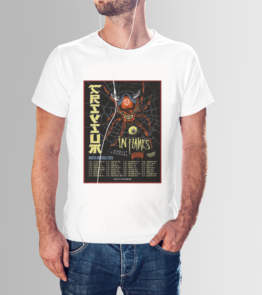Trivium In Flames Orbit Culture Fit For An Autopsy North America 2026 Tour Dates And Locations T-Shirt