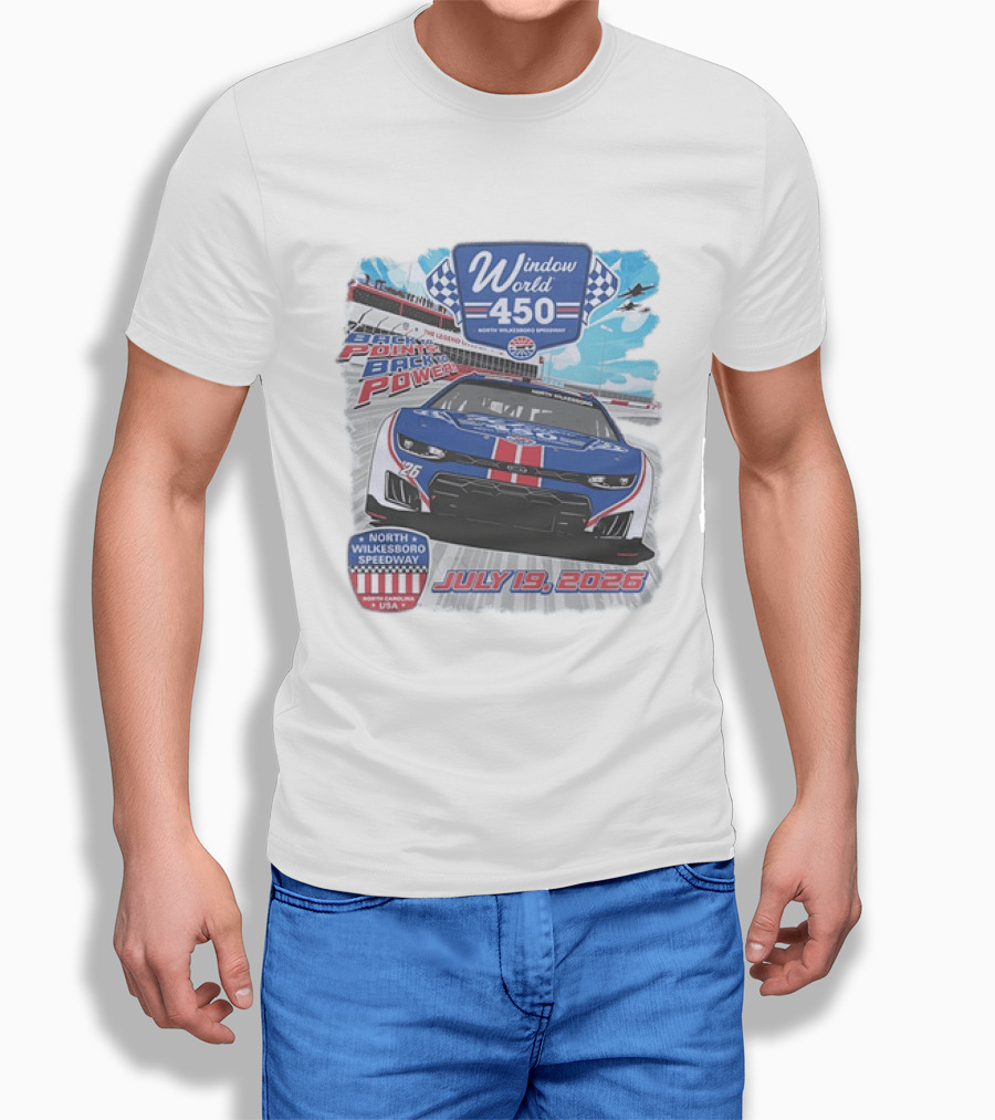 Window World 450 North Wilkesboro Speedway Race July 19 2026 Back To Back Power Racing Event T-Shirt