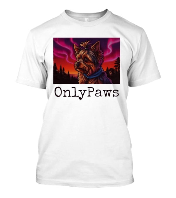 Yorkshire Terrier OnlyPaws Aurora Borealis Forest Scene T-Shirt