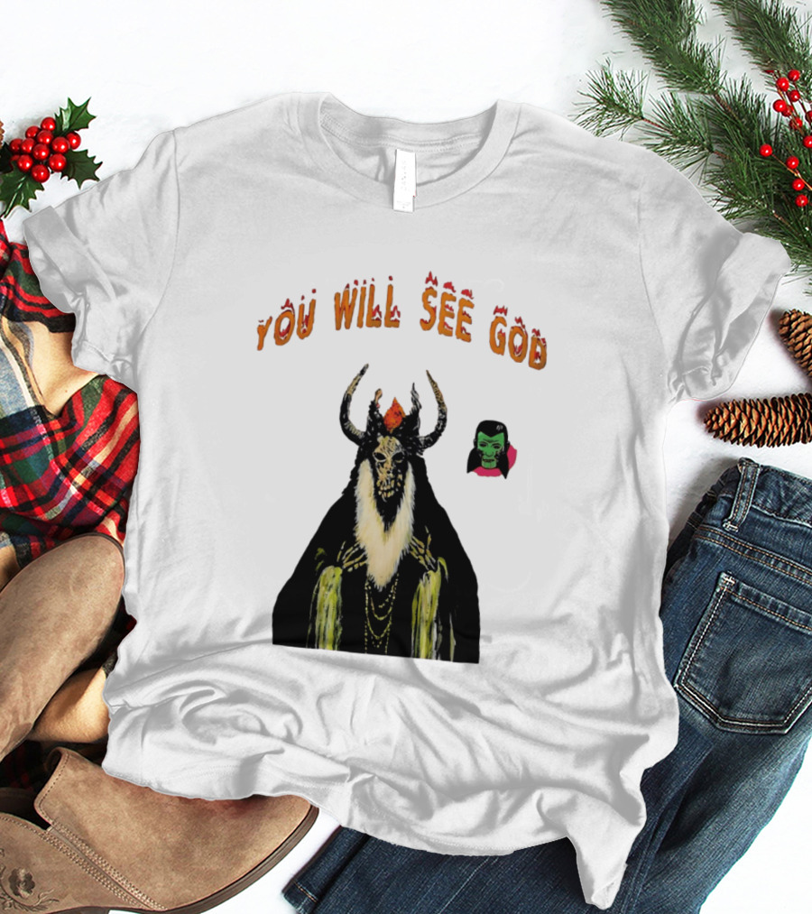 You Will See God Demon Occult Satanic Horror Green Masked Face T-Shirt