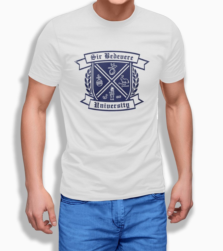 Sir Bedevere University Monty Python Crest Shield T-Shirt