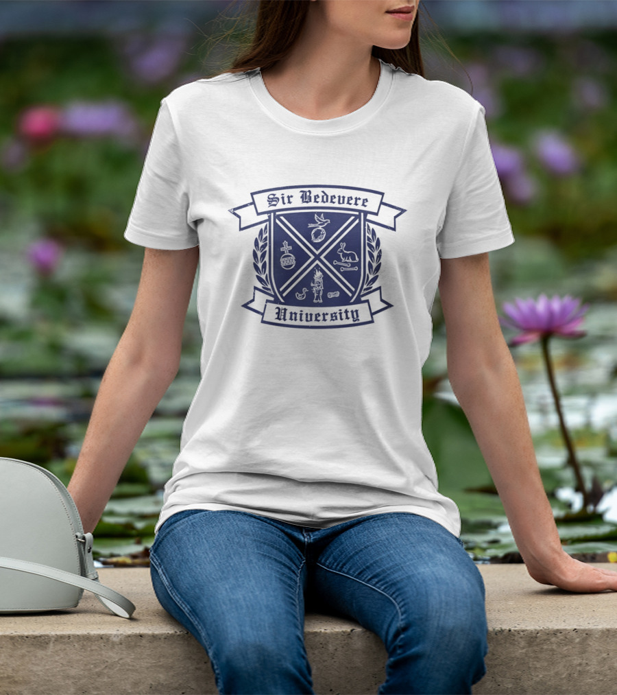 Sir Bedevere University Monty Python Crest Shield T-Shirt