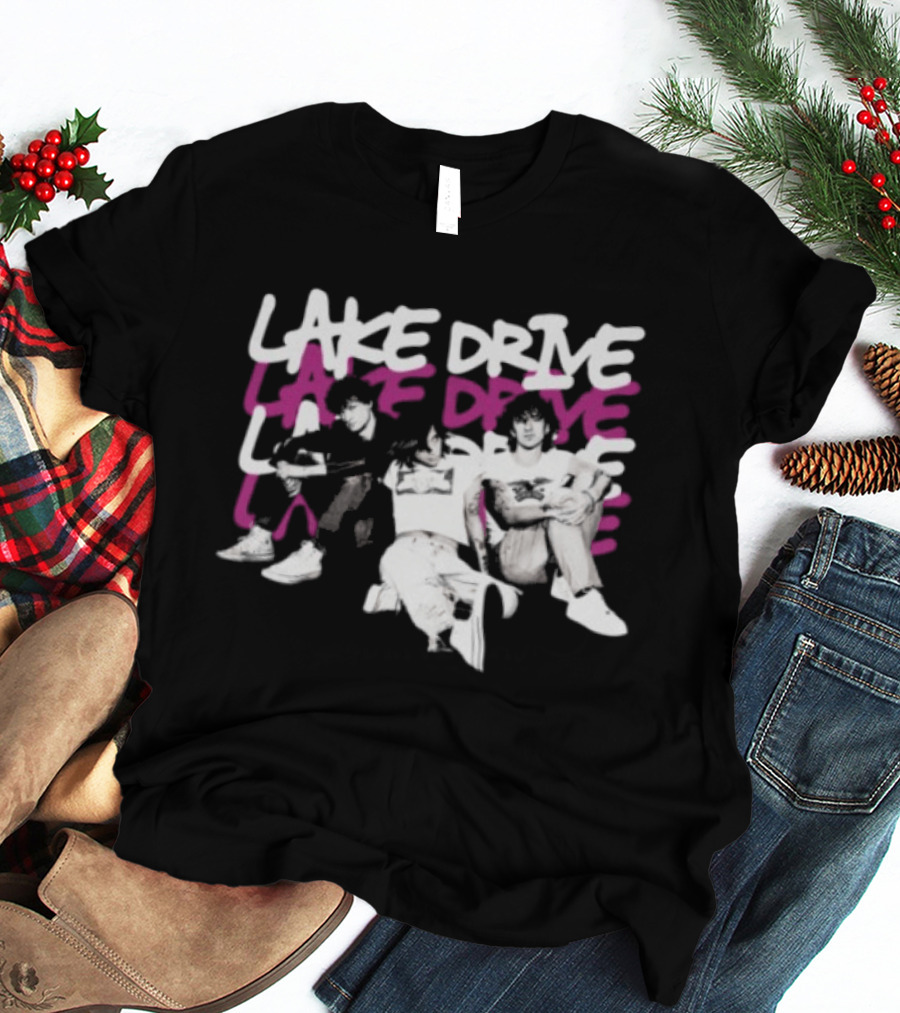 Lake Drive Vintage Vibe Retro Style Casual Crew T-Shirt