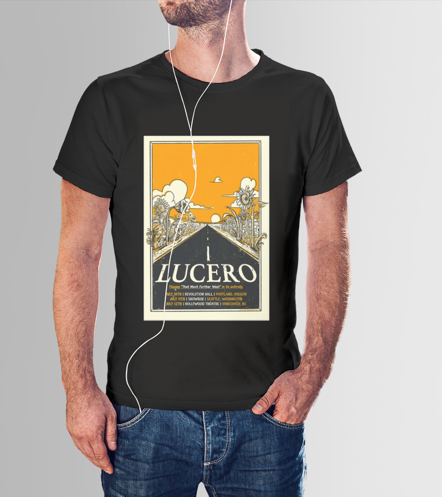 Lucero Playing That Much Further West Portland Seattle Vancouver July 2026 Tour T-Shirt