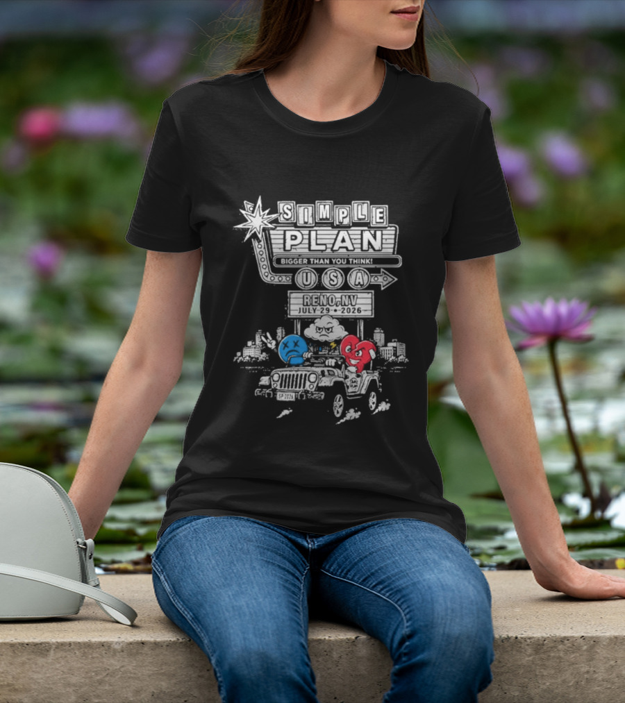 Simple Plan USA Reno NV Grand Theatre July 29 2026 Event T-Shirt