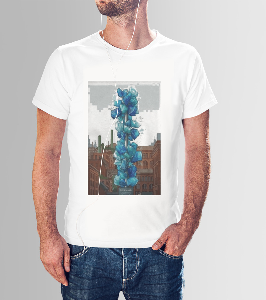 Bob Schneider Jazzbones Tacoma Washington August 7 2026 Blue Crystal Cityscape T-Shirt