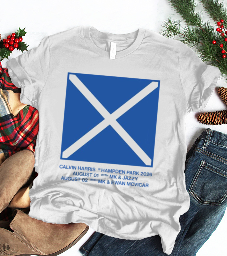 Calvin Harris Hampden Park 2023 Ecru Saltire August MK Jazzy Amber Cox MK Smart Ecuador T-Shirt