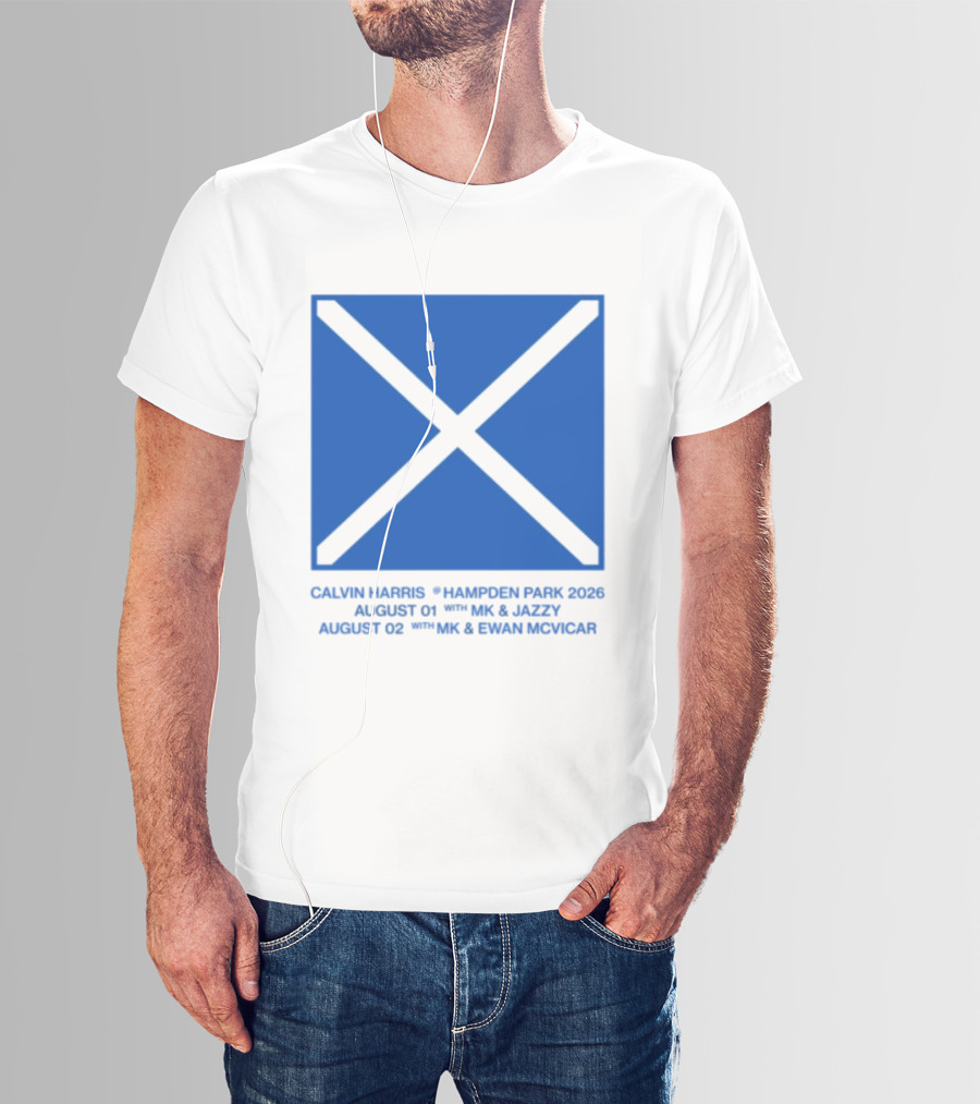 Calvin Harris Hampden Park 2023 Ecru Saltire August MK Jazzy Amber Cox MK Smart Ecuador T-Shirt