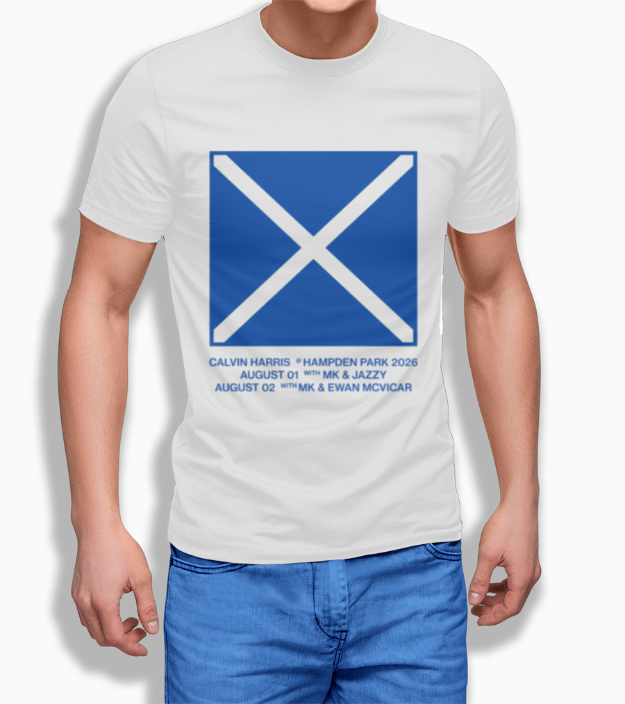 Calvin Harris Hampden Park 2023 Ecru Saltire August MK Jazzy Amber Cox MK Smart Ecuador T-Shirt