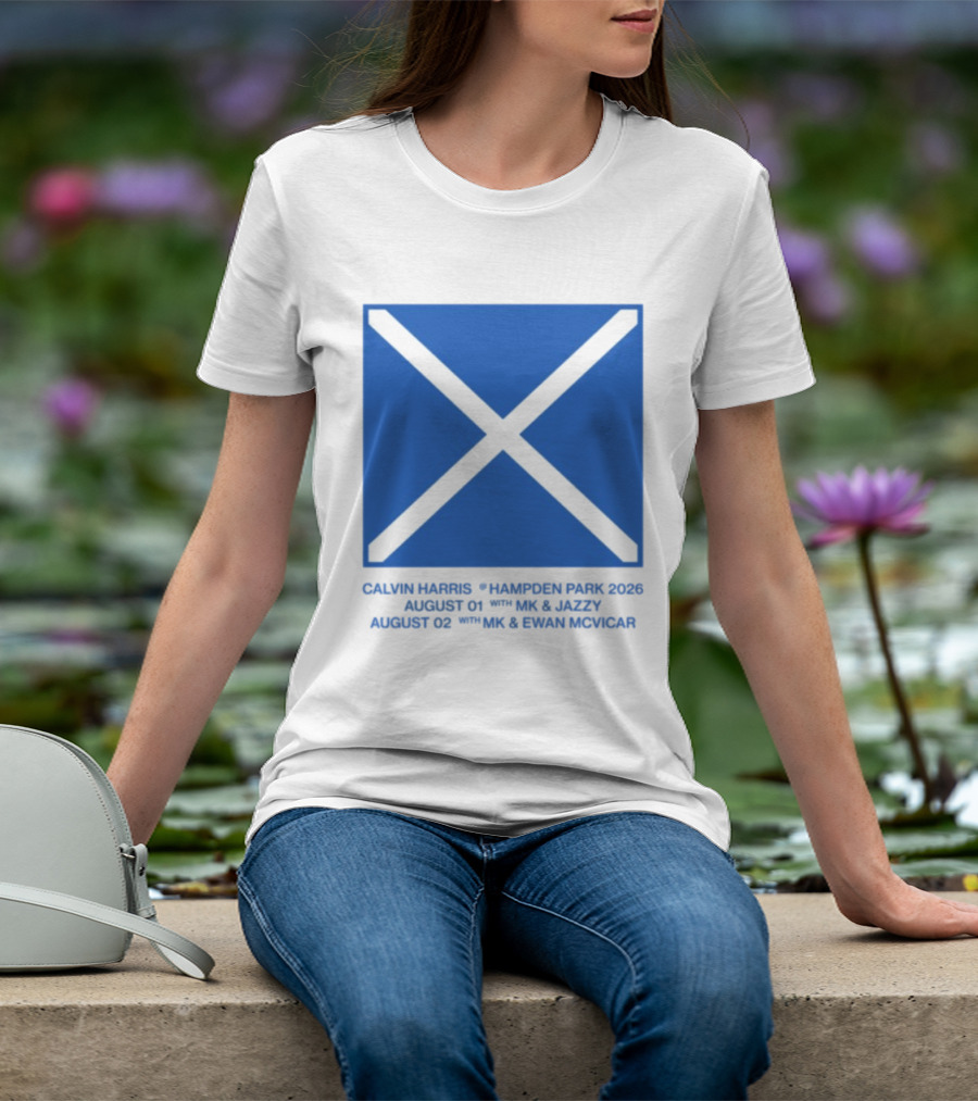 Calvin Harris Hampden Park 2023 Ecru Saltire August MK Jazzy Amber Cox MK Smart Ecuador T-Shirt