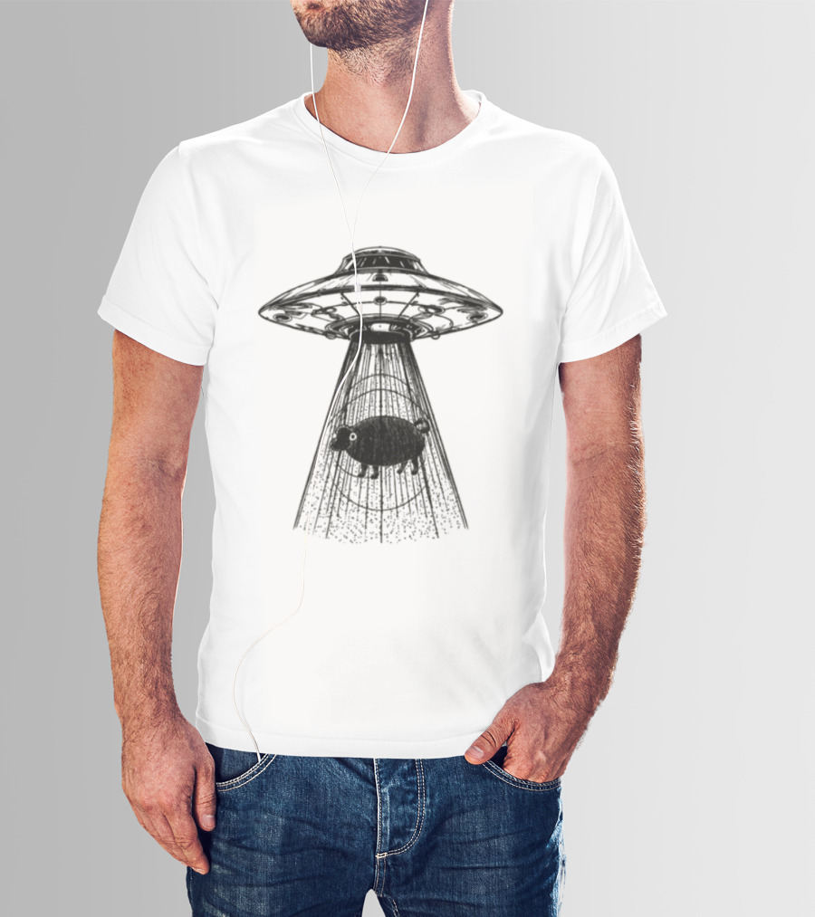Calvin Harris Ecru UFO Beam White T-Shirt