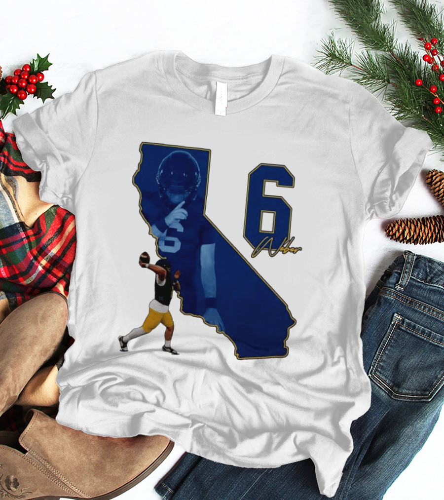 Dane Weber Number 6 California Golden Bears NCAA Map T-Shirt