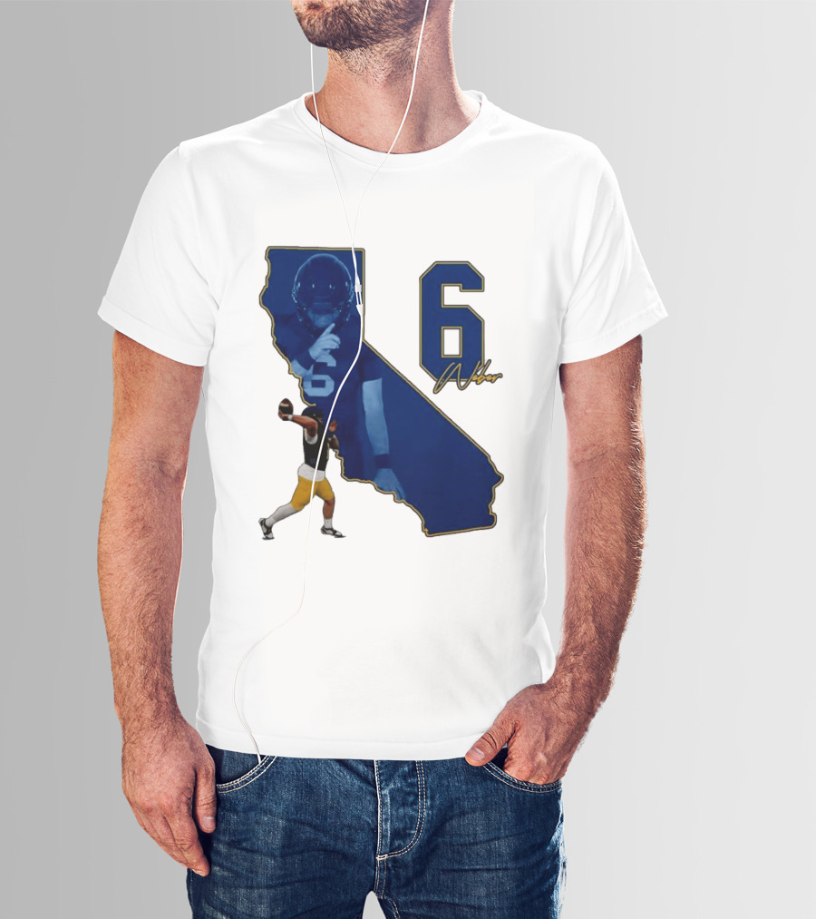Dane Weber Number 6 California Golden Bears NCAA Map T-Shirt