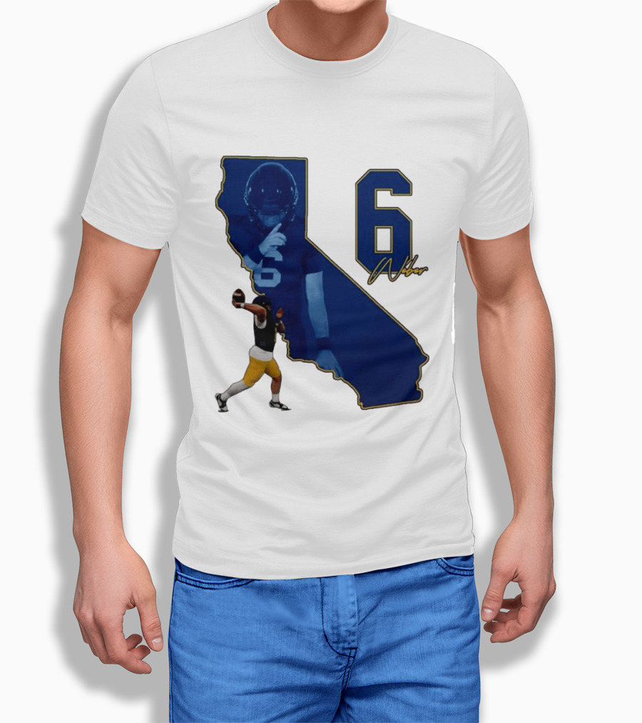 Dane Weber Number 6 California Golden Bears NCAA Map T-Shirt