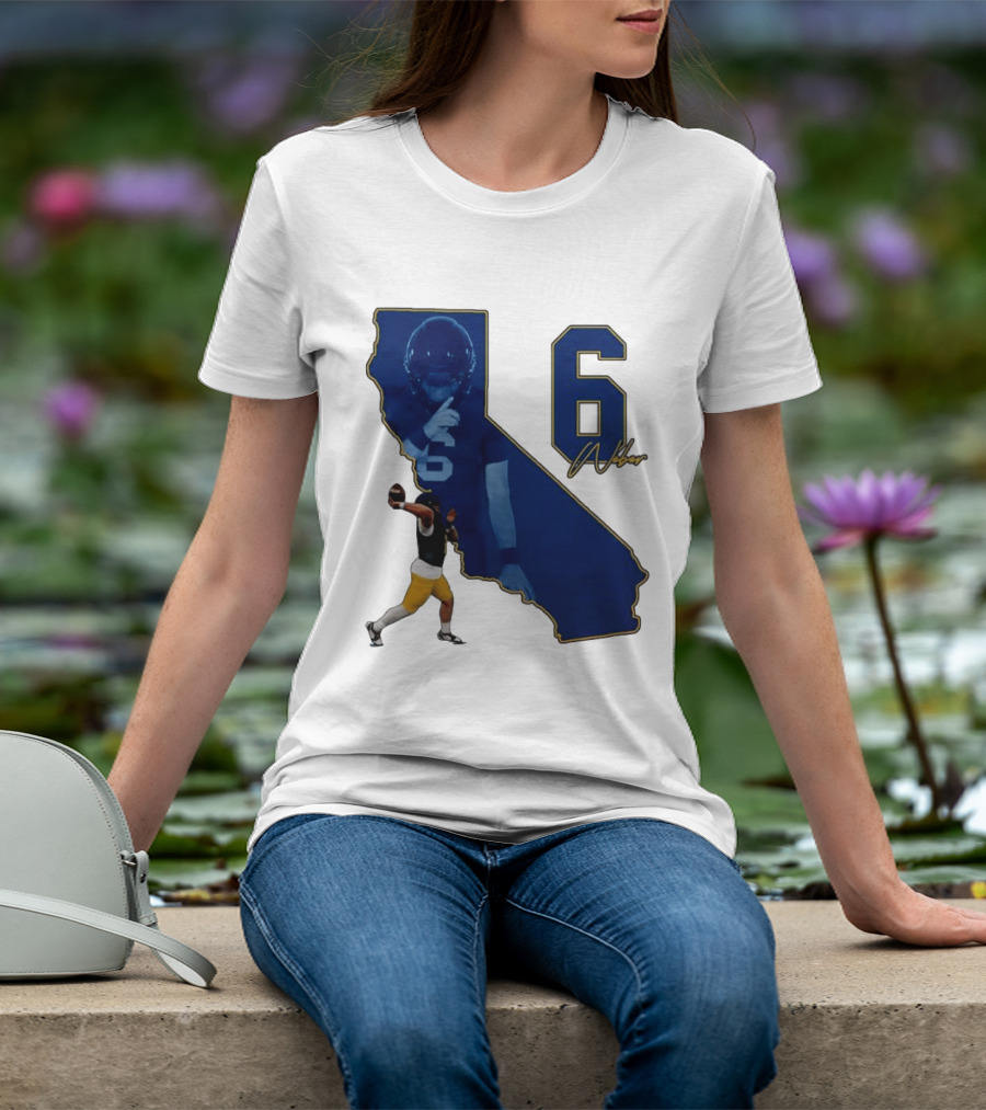 Dane Weber Number 6 California Golden Bears NCAA Map T-Shirt