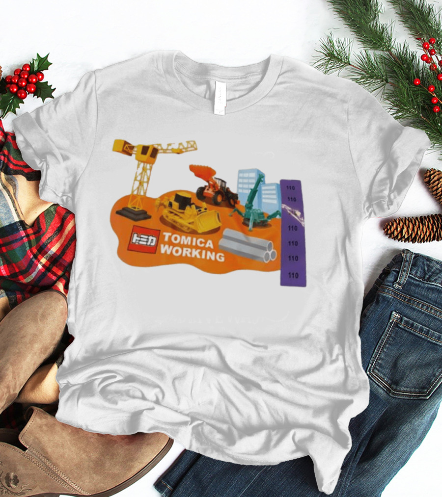 Tomica Working Construction Vehicles Crane Excavator Bulldozer T-Shirt