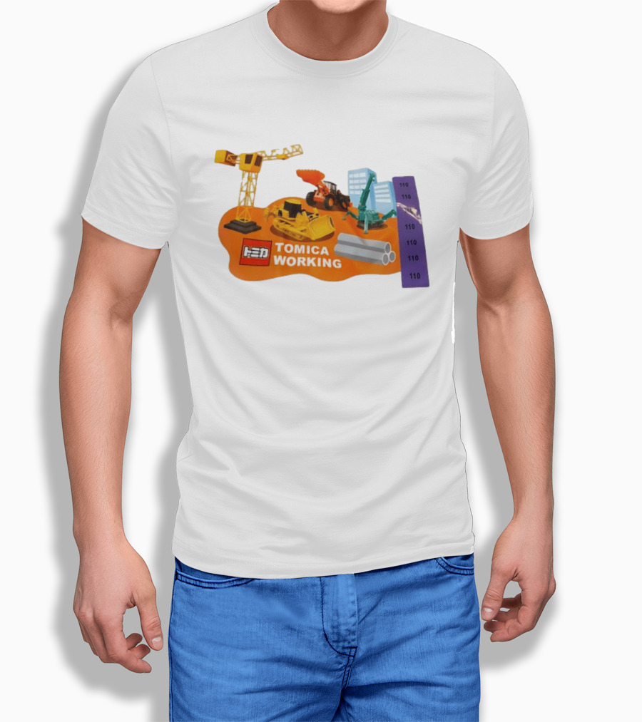 Tomica Working Construction Vehicles Crane Excavator Bulldozer T-Shirt