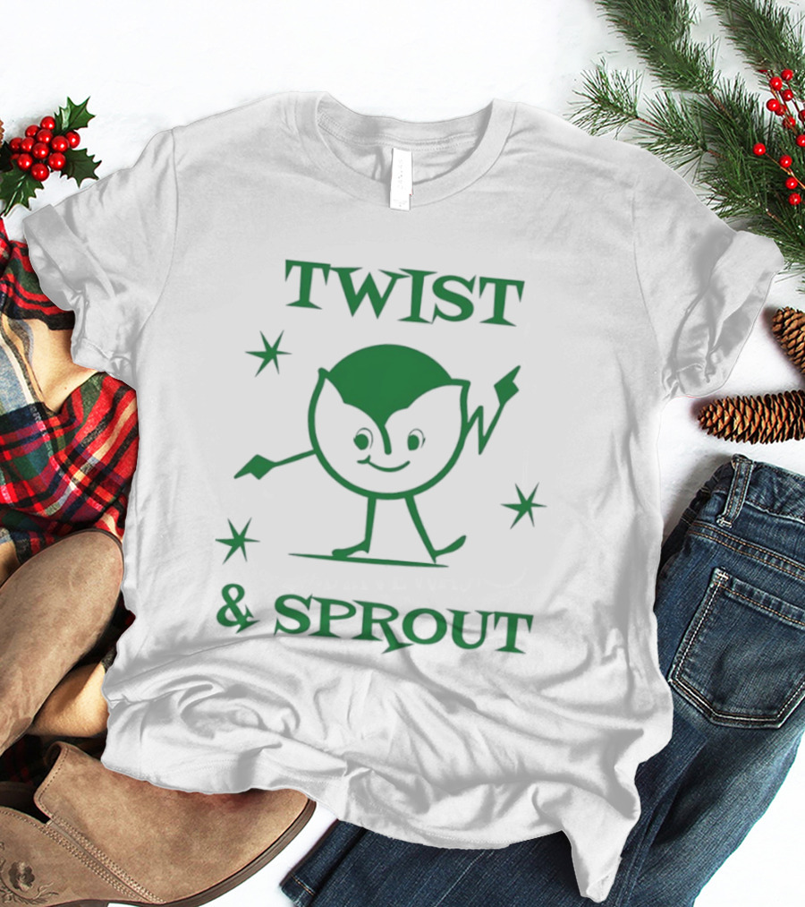 Twist And Sprout Dancing Vegetable Character Fun T-Shirt