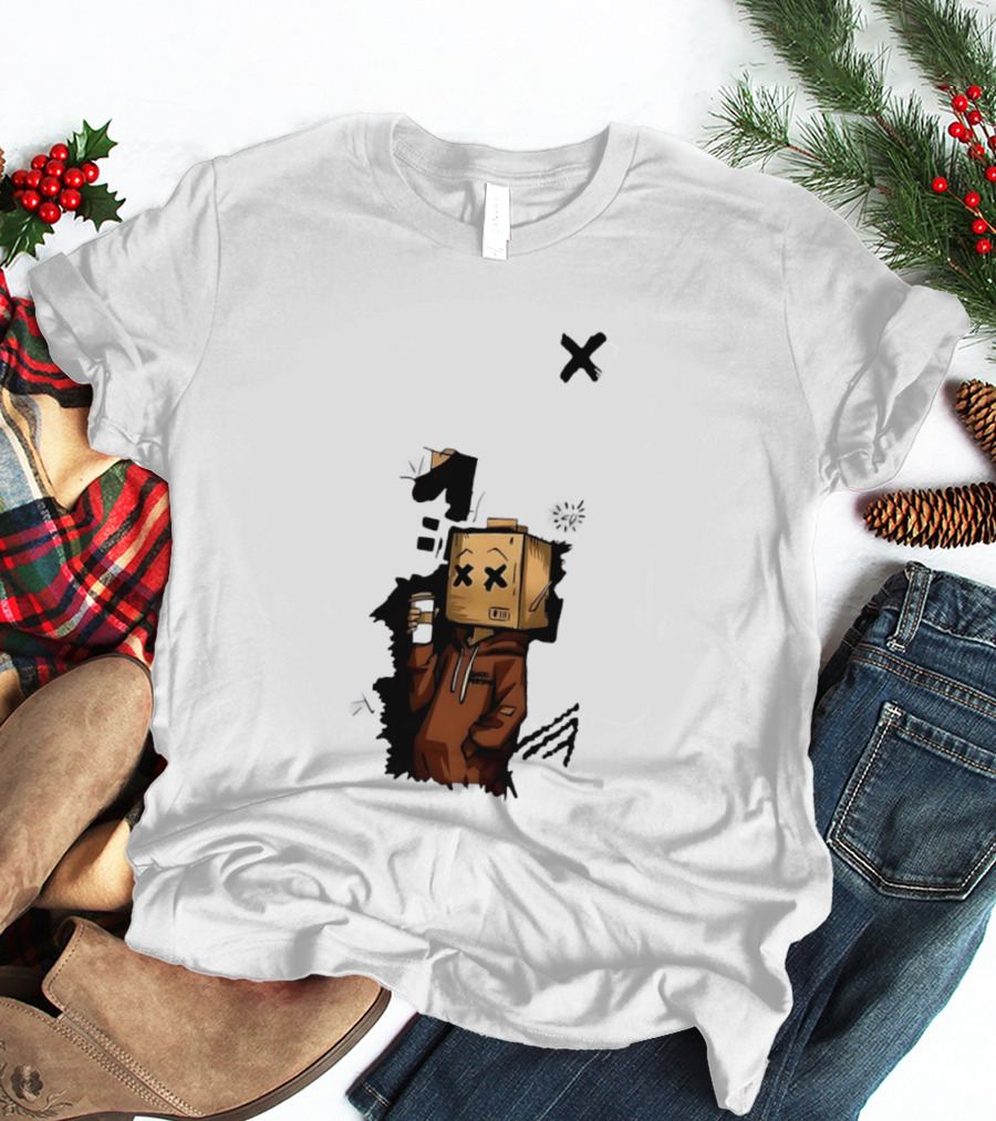 Good Person Box Head Drinking Coffee T-Shirt