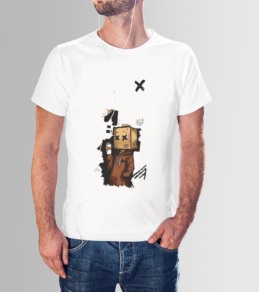 Good Person Box Head Drinking Coffee T-Shirt