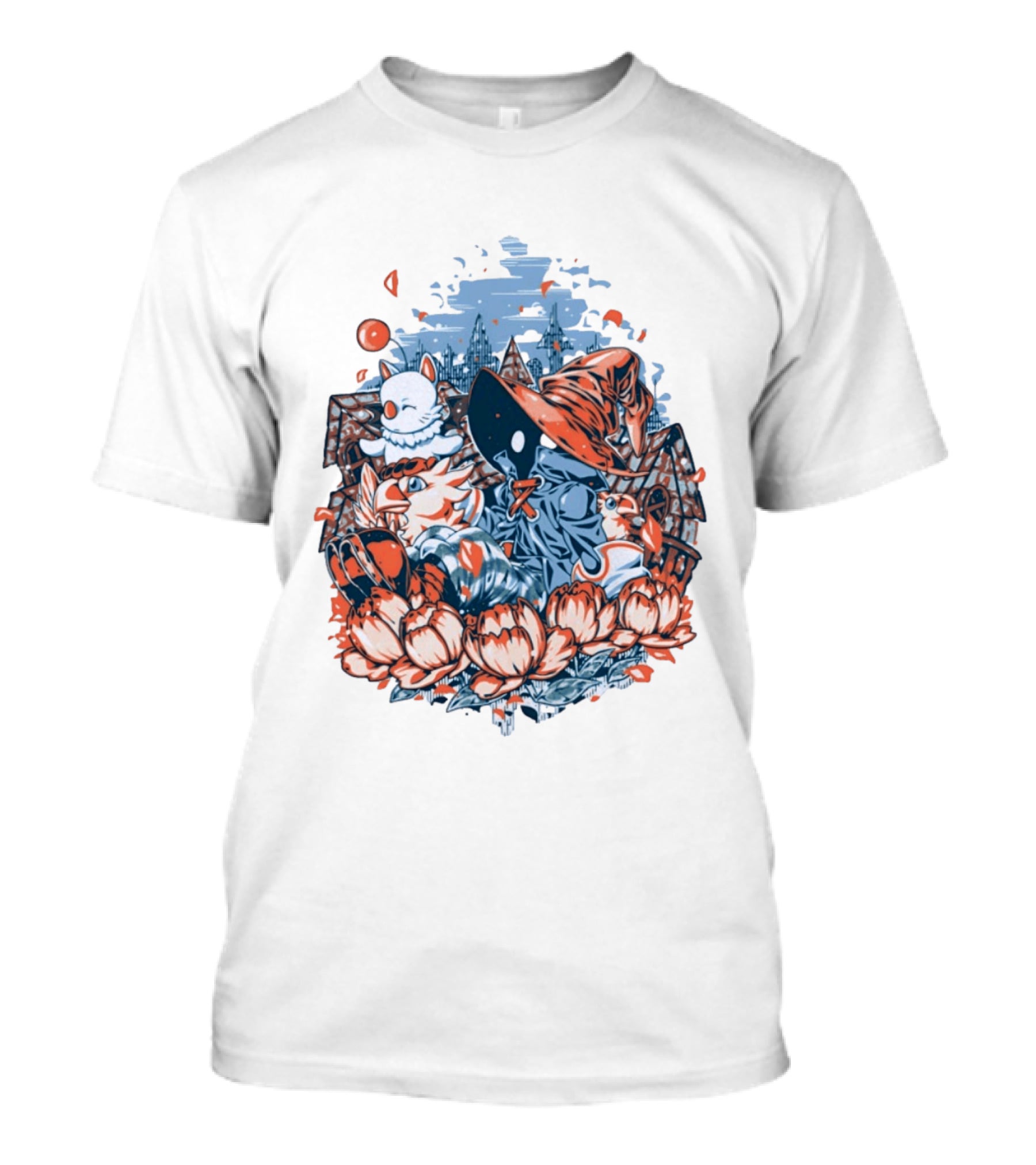 Vivi Ornitier Moogles Chocobos Day Of Calm Fantasy Blossom Scene T-Shirt