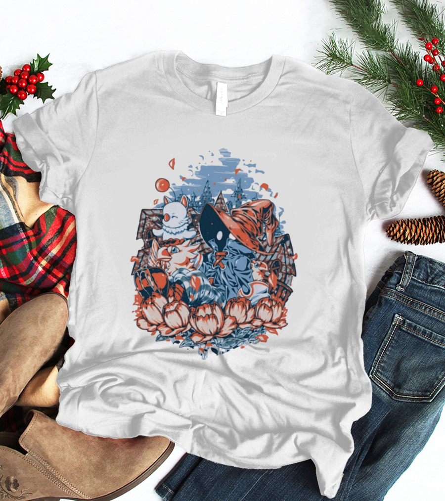 Vivi Ornitier Moogles Chocobos Day Of Calm Fantasy Blossom Scene T-Shirt