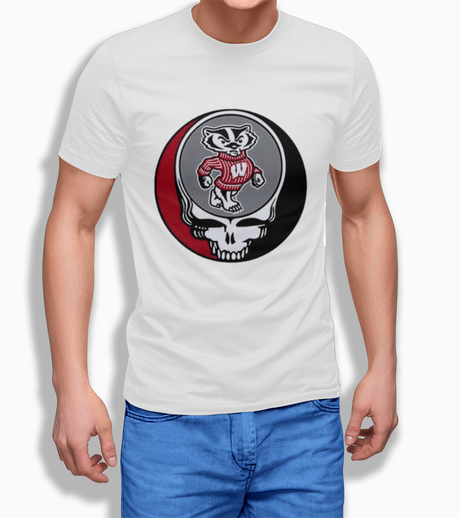 Grateful Dead Wisconsin Badgers Skull And Bucky T-Shirt