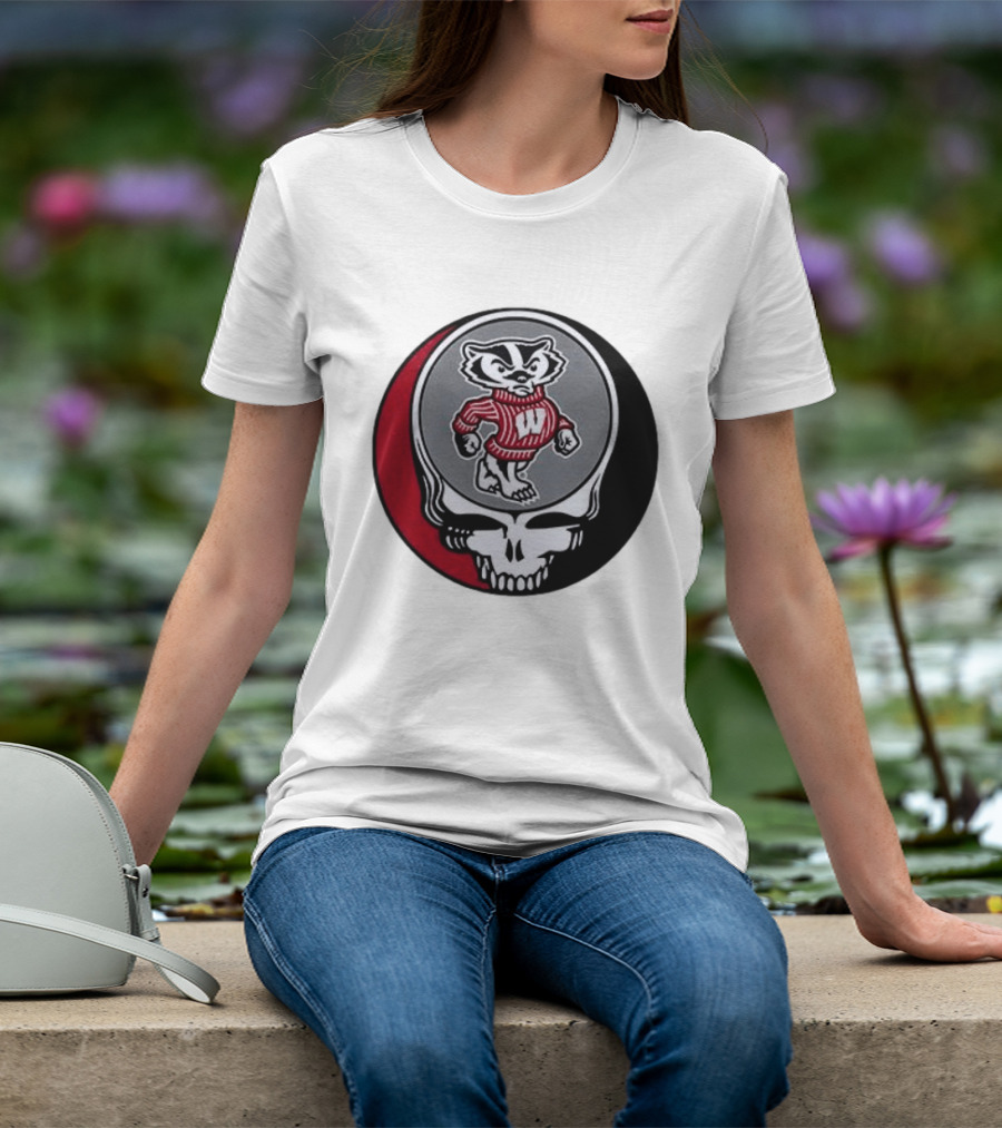 Grateful Dead Wisconsin Badgers Skull And Bucky T-Shirt