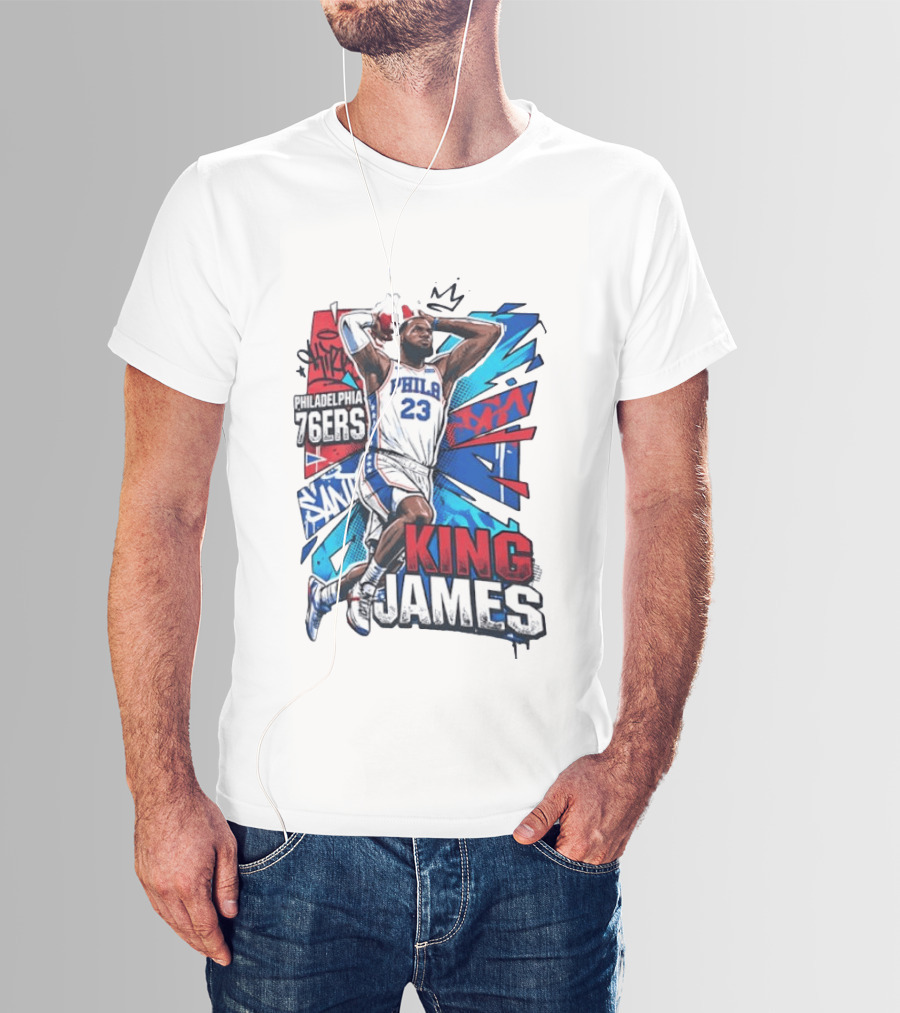 Philadelphia 76ers King James No 23 Dunk Basketball T-Shirt