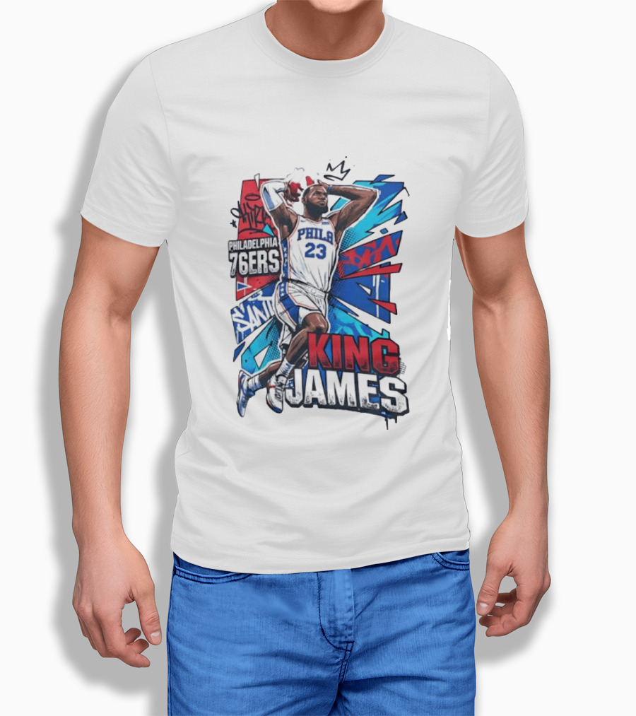 Philadelphia 76ers King James No 23 Dunk Basketball T-Shirt