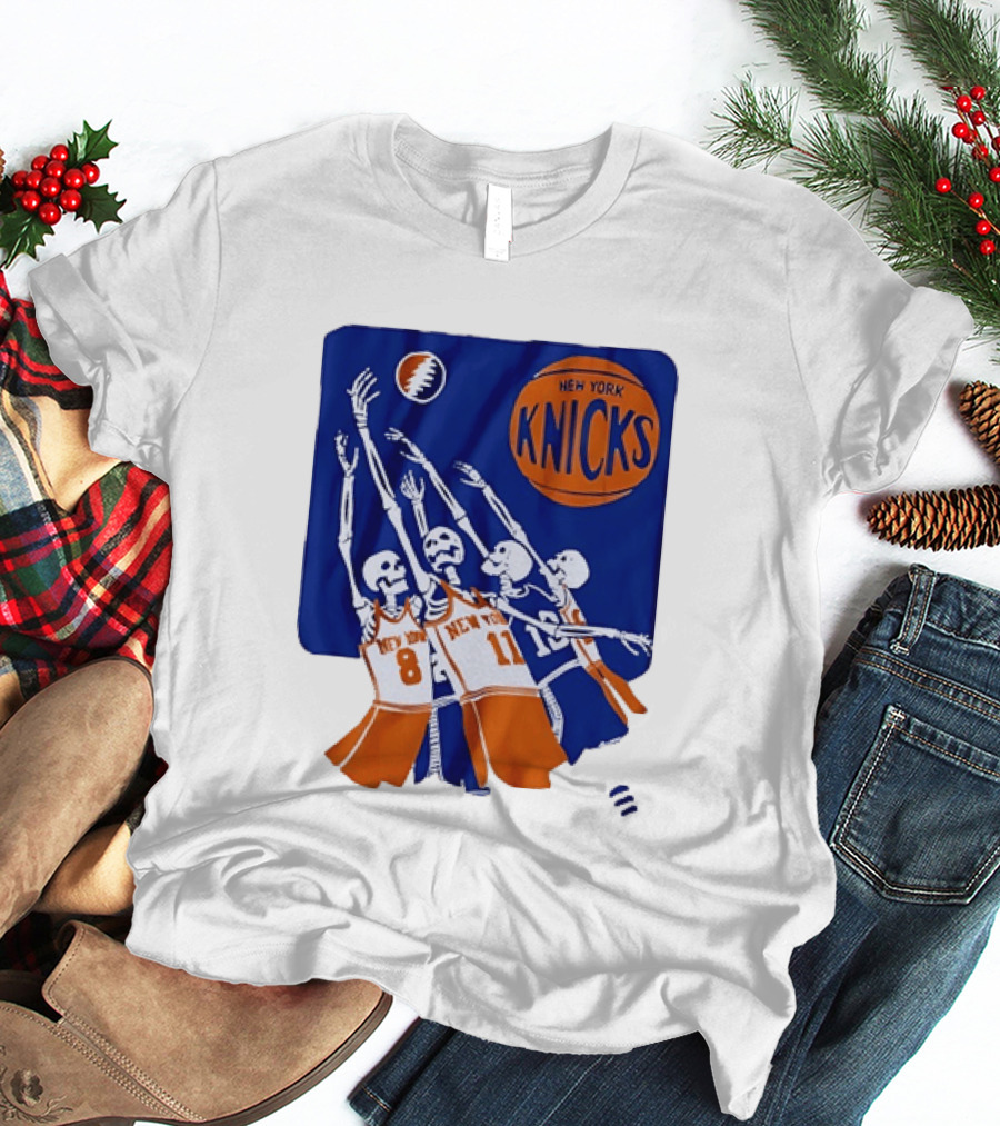 New York Knicks Skeleton Players Jersey Number 8 And 11 Basketball Team T-Shirt