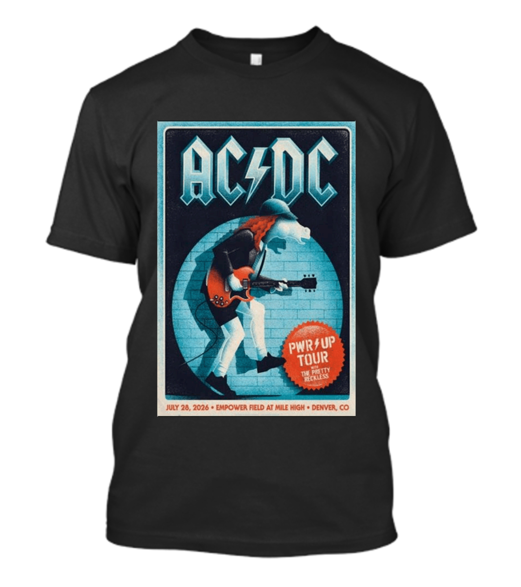 AC DC PWR UP Tour The Pretty Reckless Denver CO July 28 2026 Empower Field T-Shirt