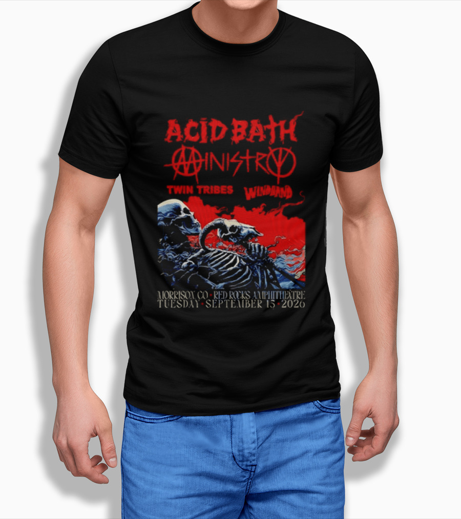 Acid Bath Ministry Twin Tribes Windhand Red Rocks Amphitheatre September 2026 Concert T-Shirt