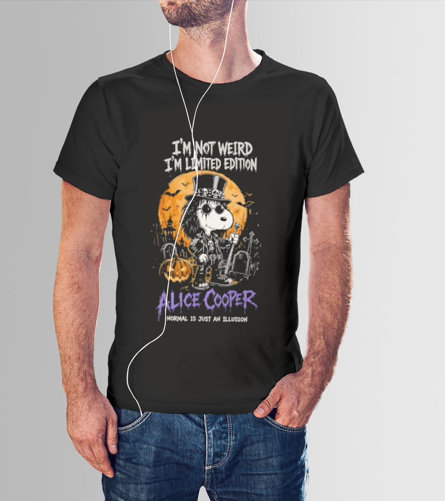 Alice Cooper Snoopy I'm Not Weird I'm Limited Edition Halloween Normal Is Just An Illusion T-Shirt
