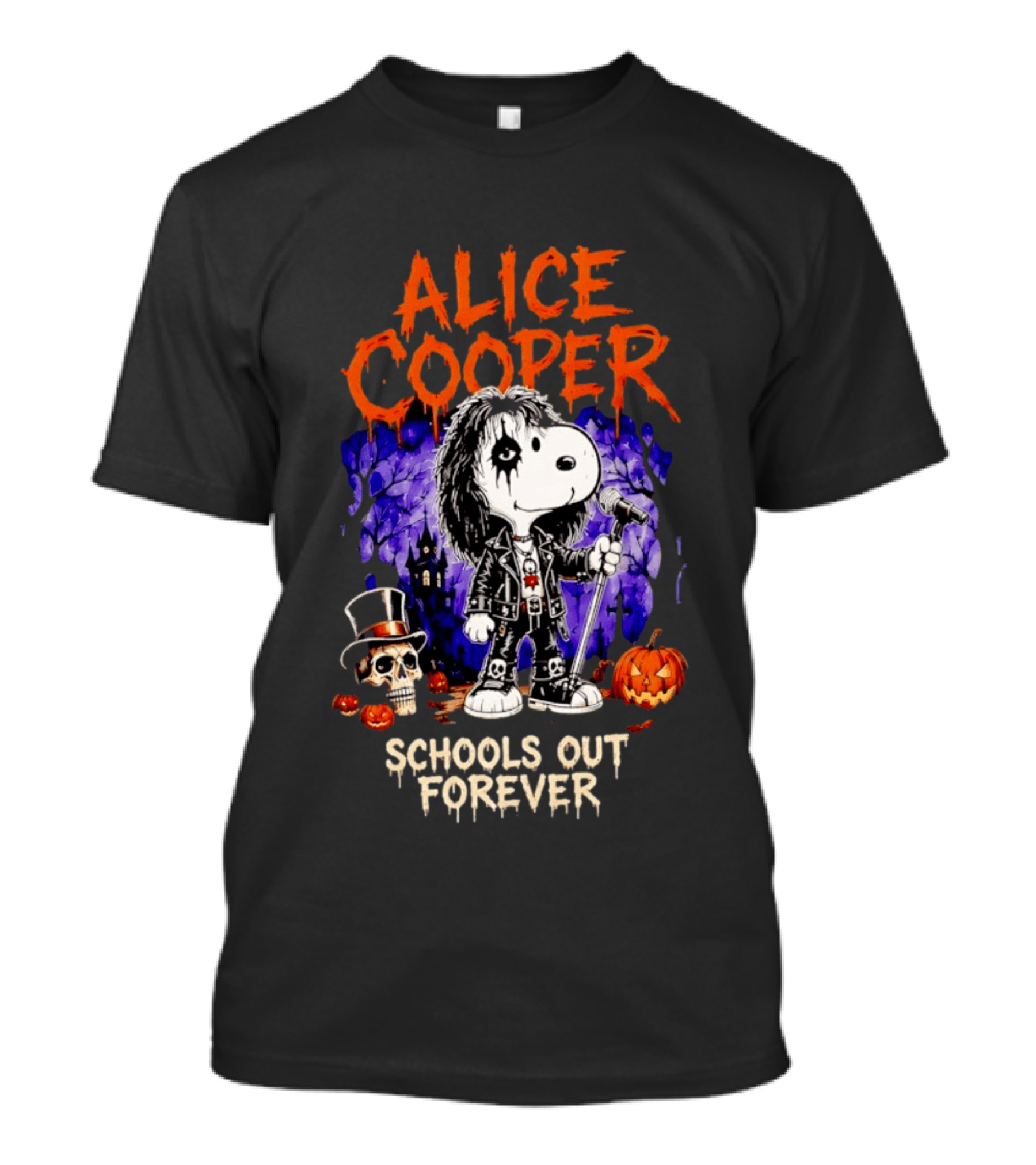Alice Cooper Snoopy Schools Out Forever Halloween Punk Rock Mashup T-Shirt