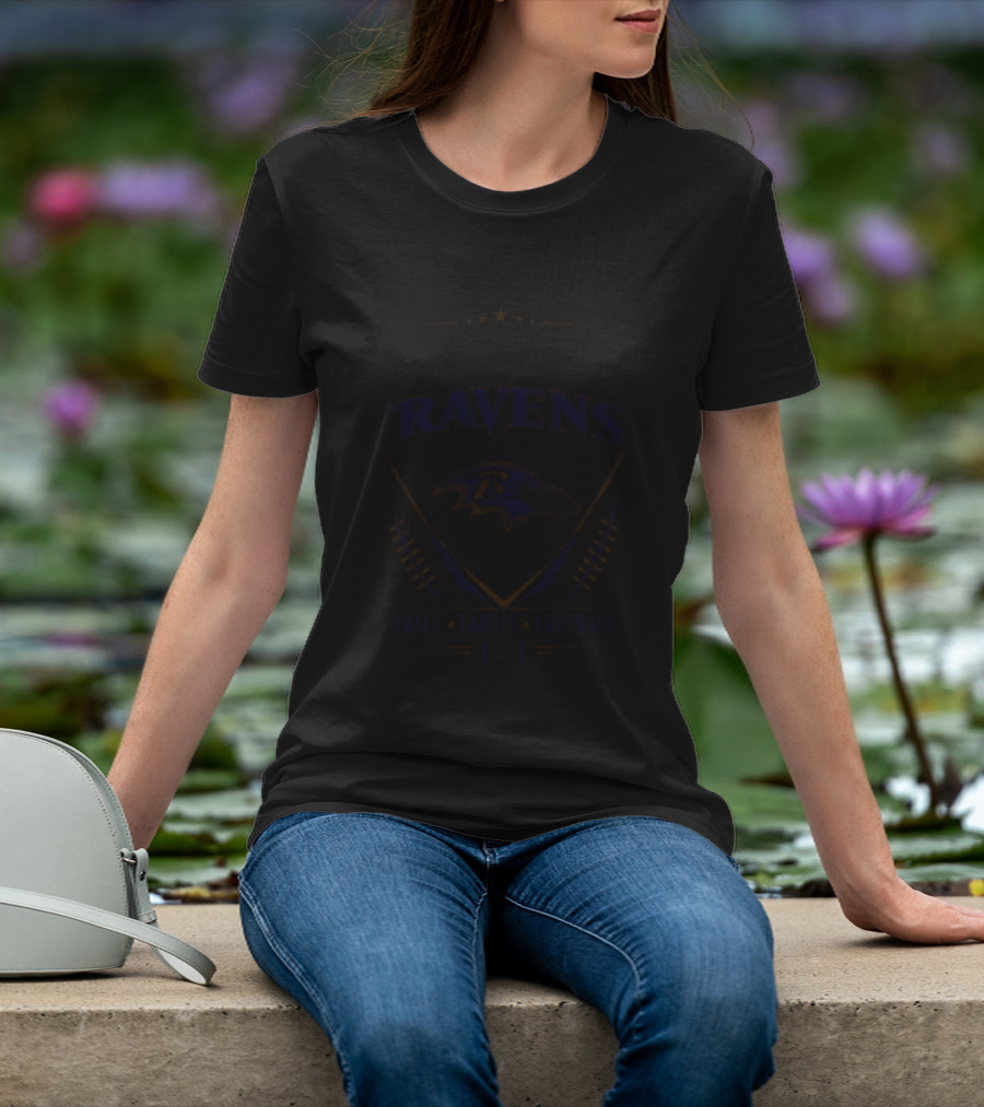 Baltimore Ravens Faith Family Football Fan Gear T-Shirt
