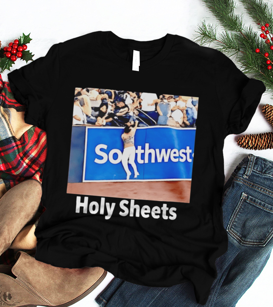 Southwest Holy Sheets Baseball Meme Fan Reaching Catch T-Shirt