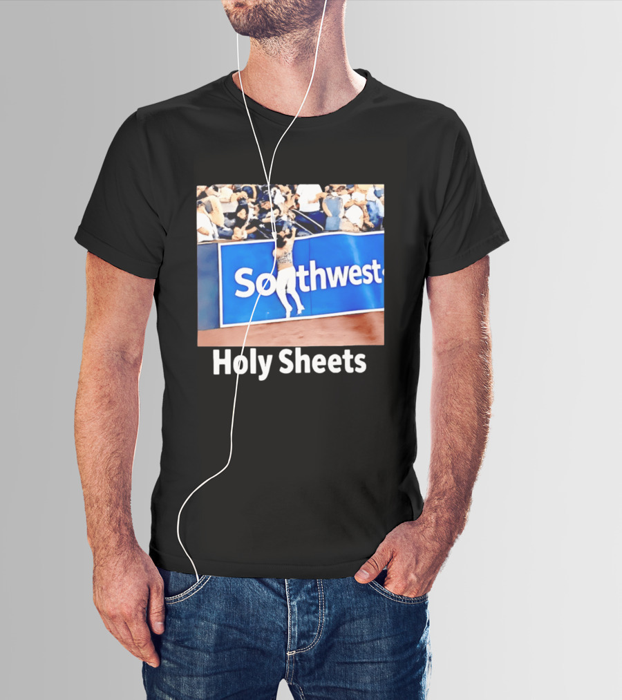 Southwest Holy Sheets Baseball Meme Fan Reaching Catch T-Shirt