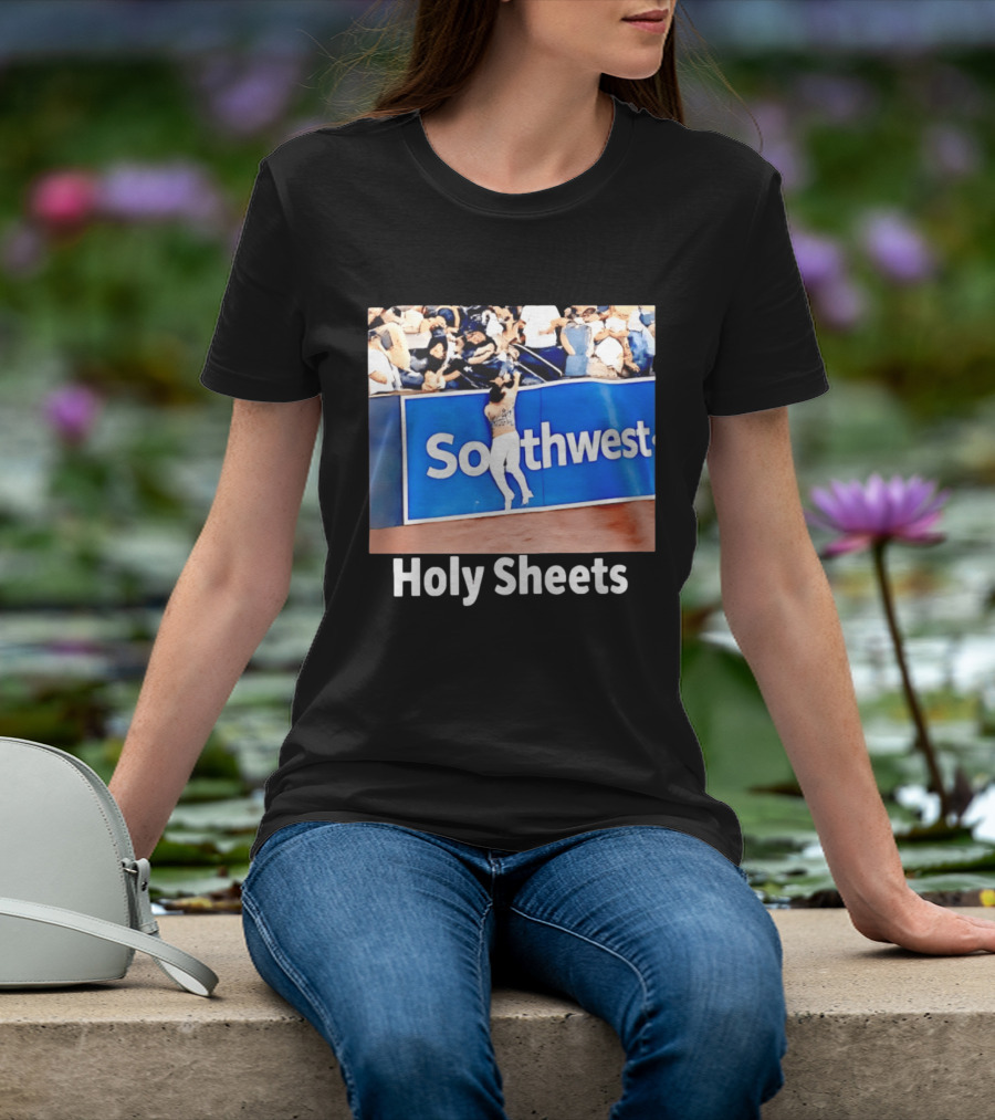 Southwest Holy Sheets Baseball Meme Fan Reaching Catch T-Shirt